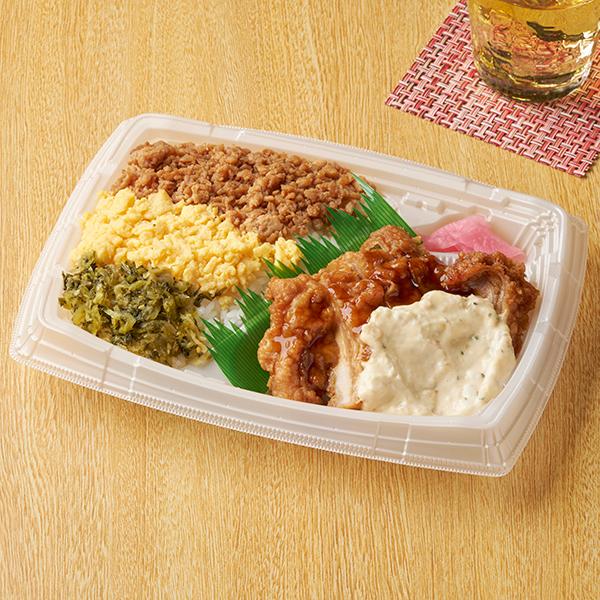3色そぼろ&チキン南蛮弁当