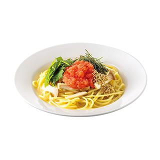 明太子と３種の彩り和風バター醤油パスタ