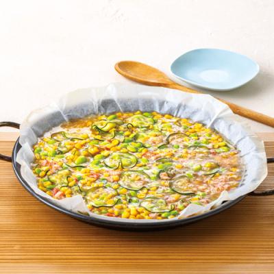 ≪前菜バイキング≫白だし香るとろろのふわふわ焼き～夏野菜とカニのあんかけ～